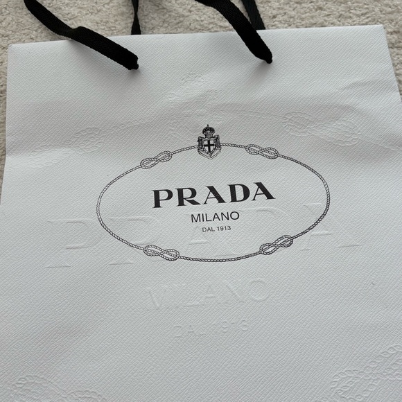 Prada White and Black Logo Shopping Bag - Picture 2 of 10